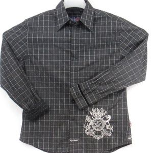 ENGLISH LAUNDRY Men's Embroidered Plaid Shirt